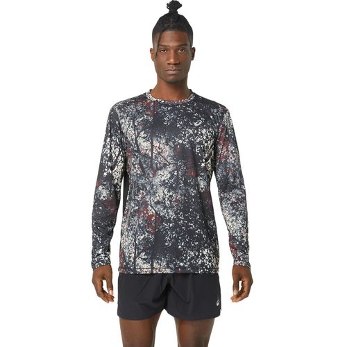 Ropa-ASICS-All-Over-Print--LS-Top---Masculino---Negro
