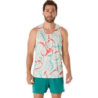Polera ASICS Road All Over Print Singlet Sin Mangas - Masculino - Multicolor