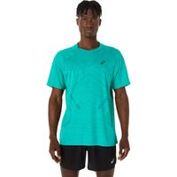 Polera ASICS Metarun SS Top Manga Corta - Masculino - Celeste