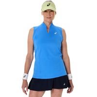 Polera ASICS Court Tank Manga Corta - Femenino - Celeste