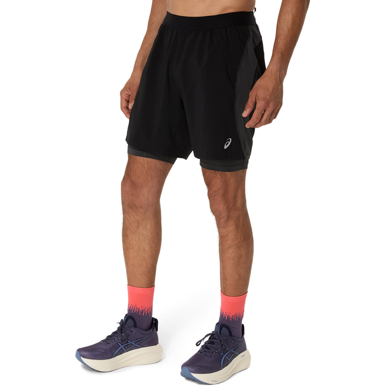 Short ASICS Road 2N1 7In Short - Masculino - Negro