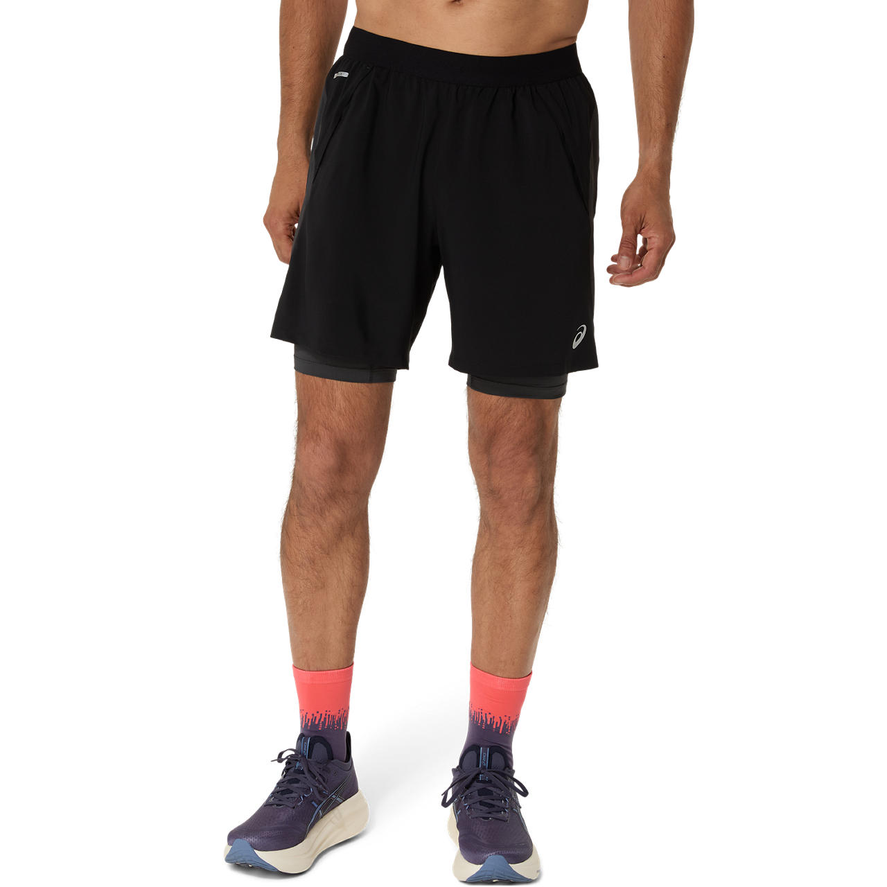 Imagen 2 del producto Short ASICS Road 2N1 7in Short - Masculino - Negro