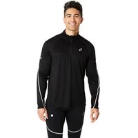 Polera ASICS Road Lite-Show 1/2 Zip Top Manga Larga - Masculino - Negro