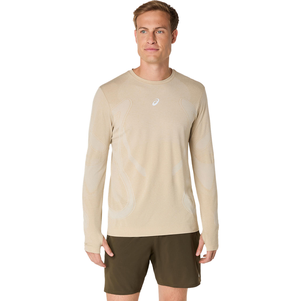Imagen 1 del producto Polera ASICS Road Seamless LS Top Manga Larga - Masculino - Beige