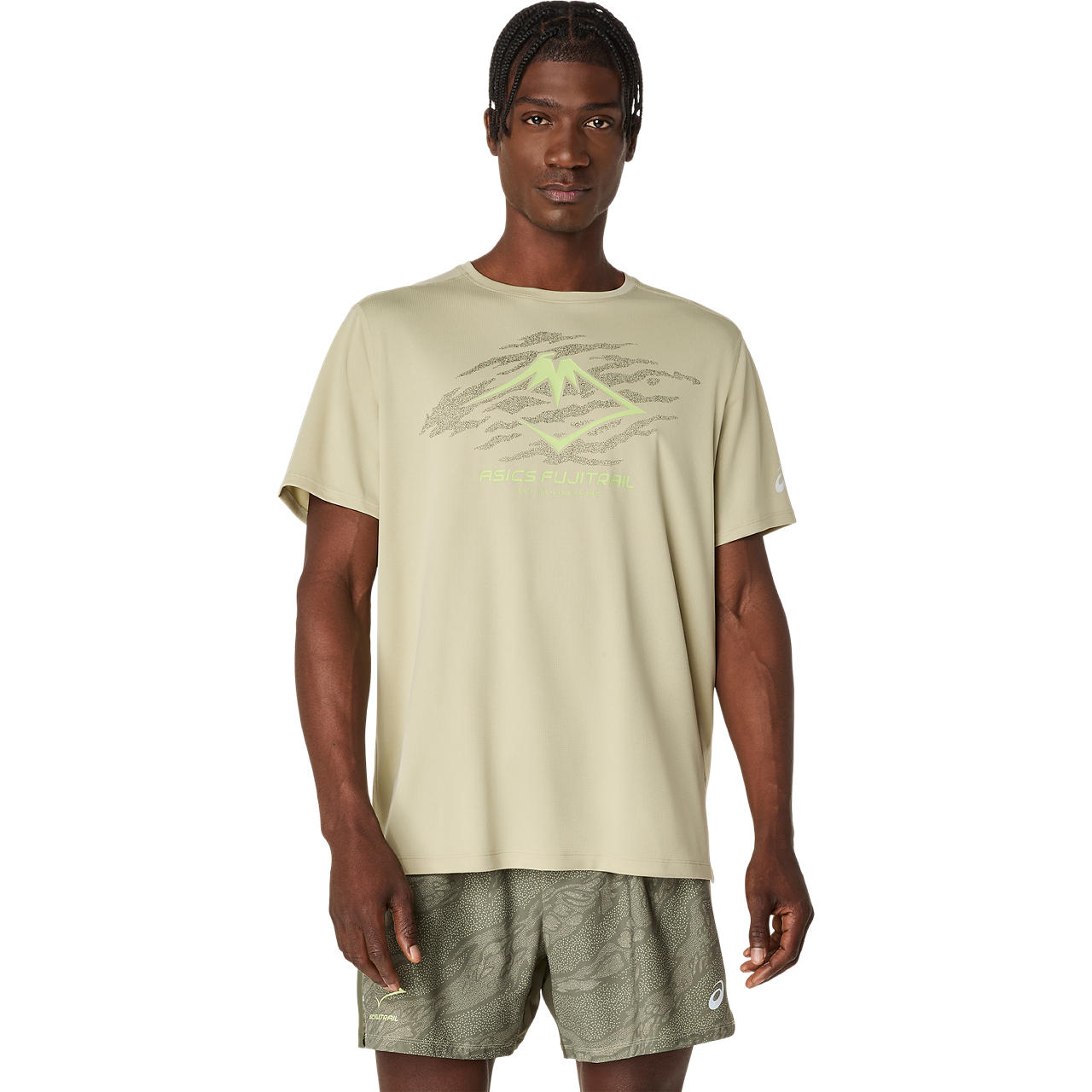 Imagen 1 del producto Polera ASICS Fujitrail Logo SS Top Manga Corta - Masculino - Beige