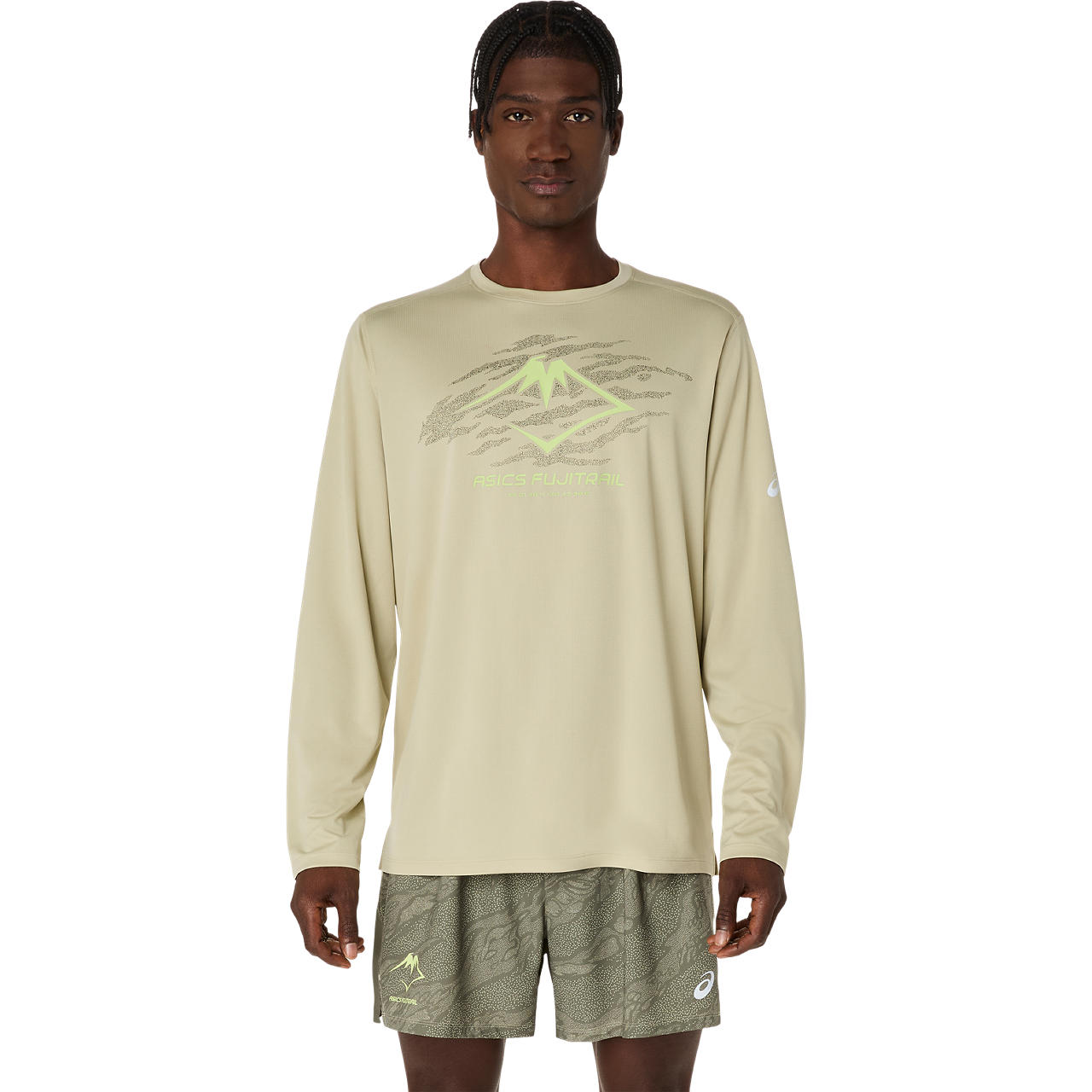 Imagen 1 del producto Polera ASICS Fujitrail Logo LS Top Manga Larga - Masculino - Beige