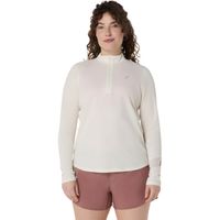 Polera ASICS Asics Icon 1/2 Zip LS Top Manga Larga - Femenino - Blanco