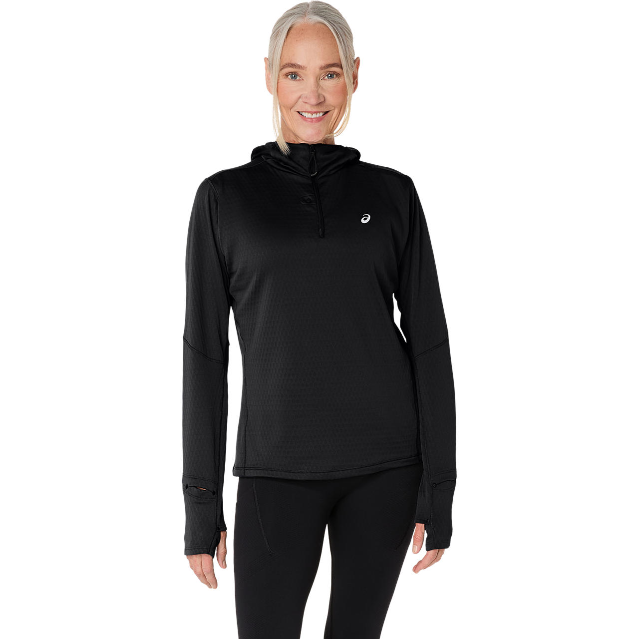Imagen 1 del producto Polera ASICS Road Winter LS Hoodie Manga Larga - Femenino - Negro