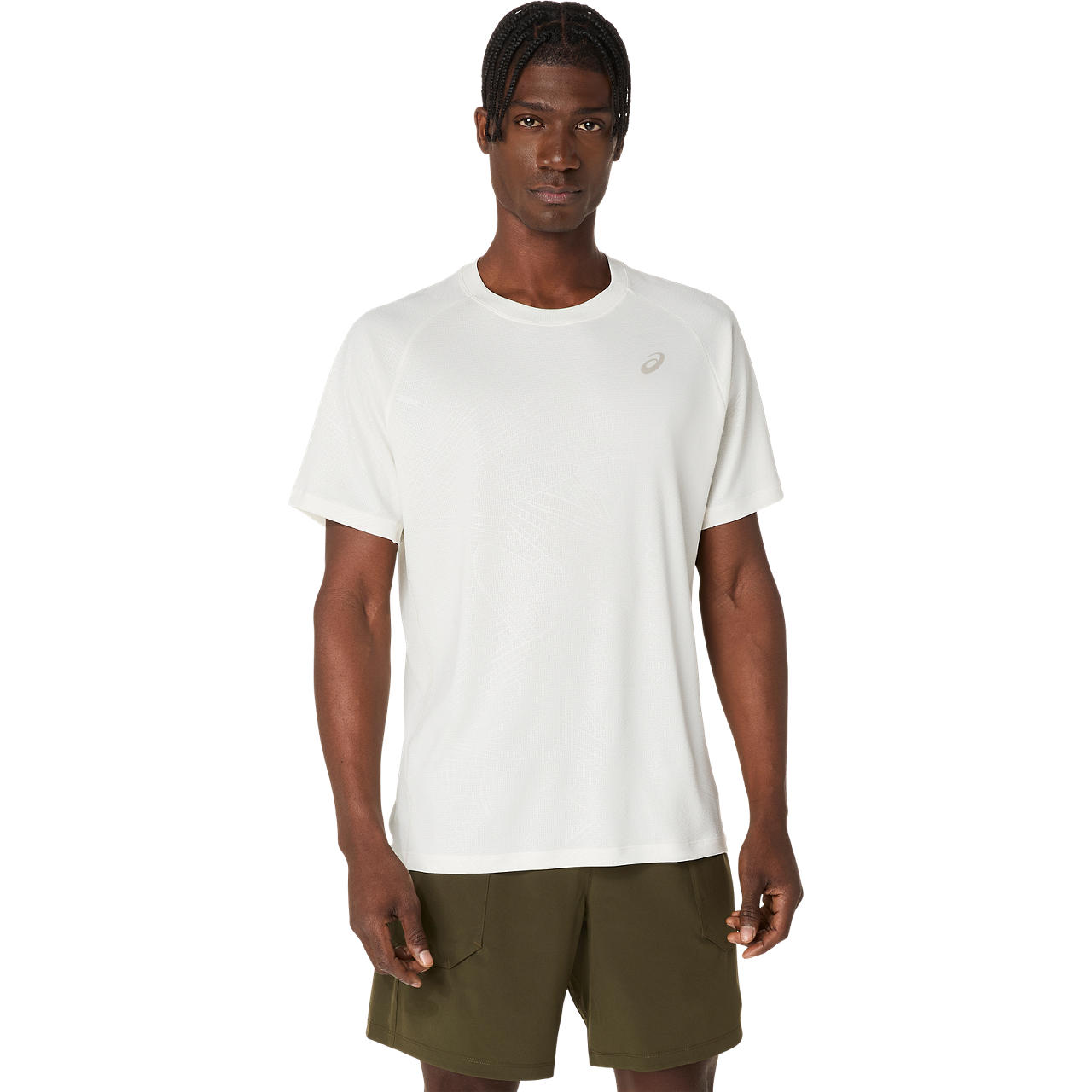 Polera ASICS Game All Over Print SS Top Manga Corta - Masculino - Blanco