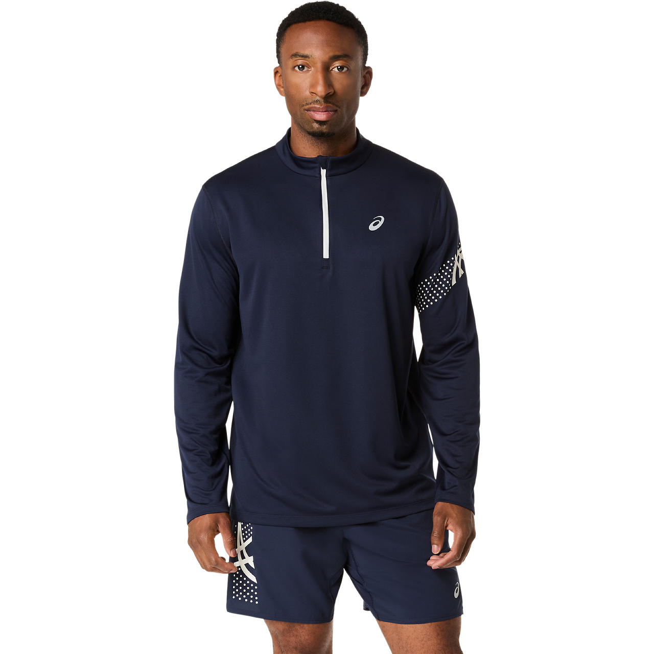 Polera ASICS Icon LS 1/2 Zip Top - Manga Larga - Masculino - Azul