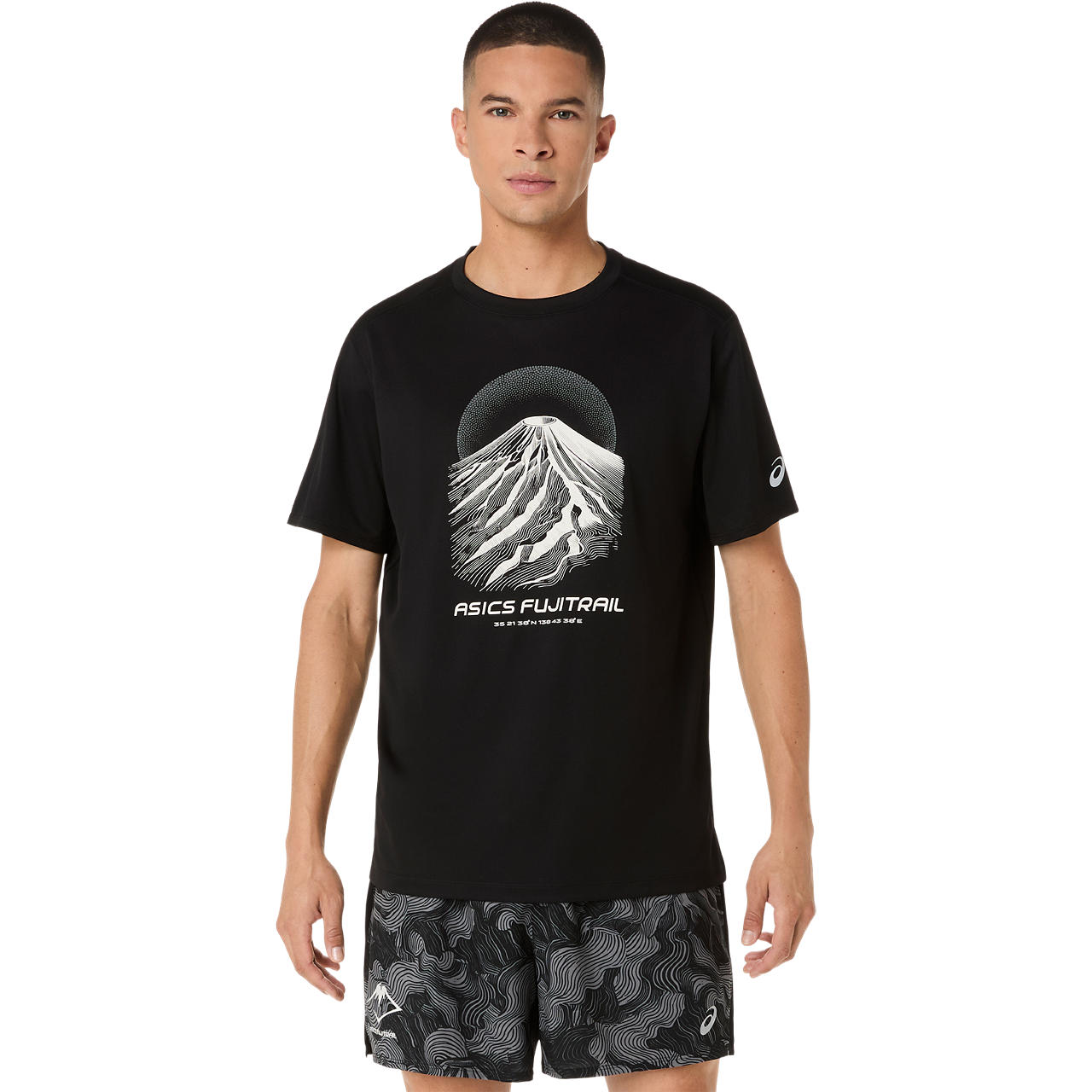 Polera ASICS Fujitrail Logo SS Top - Manga corta - Masculino - Negro