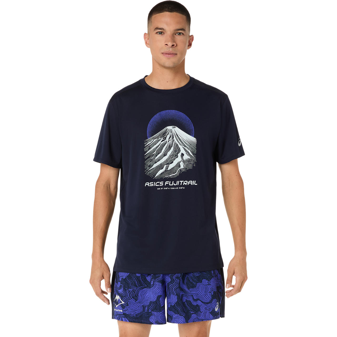 Polera ASICS Fujitrail Logo SS Top - Manga corta - Masculino - Azul
