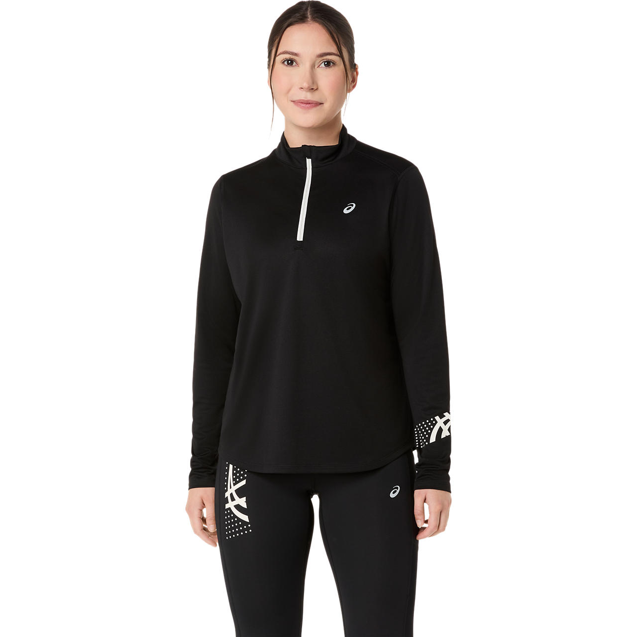 Polera ASICS Icon 1/2 Zip LS Top - Manga Larga - Femenino - Negro