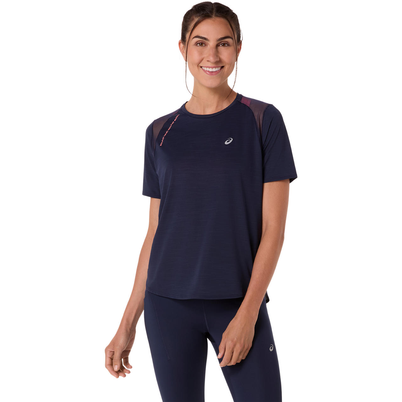 Polera ASICS Road SS Top - Manga corta - Femenino - Azul