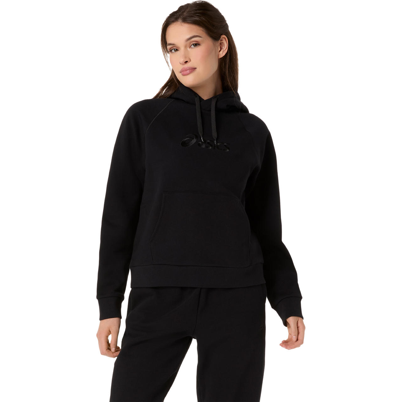 Polerón ASICS Logo Fleece Pullover Hoodie - Femenino - Negro