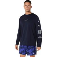 Polera ASICS Fujitrail Logo LS Top - Manga Larga - Masculino - Azul