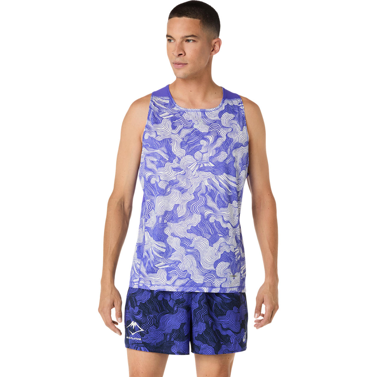 Polera ASICS Fujitrail Singlet - Sin Mangas - Masculino - Morado