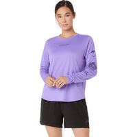 Polera ASICS Fujitrail Logo Ls Top - Manga Larga - Femenino - Lila
