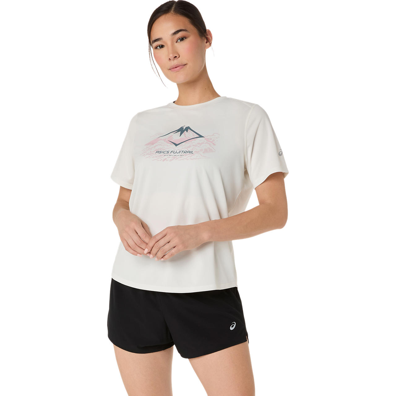 Polera ASICS Fujitrail Logo SS Top - Manga corta - Femenino - Beige
