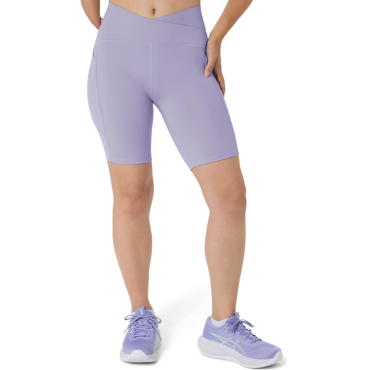 Calza ASICS Nagino Flex Biker Short - Femenino - Lila