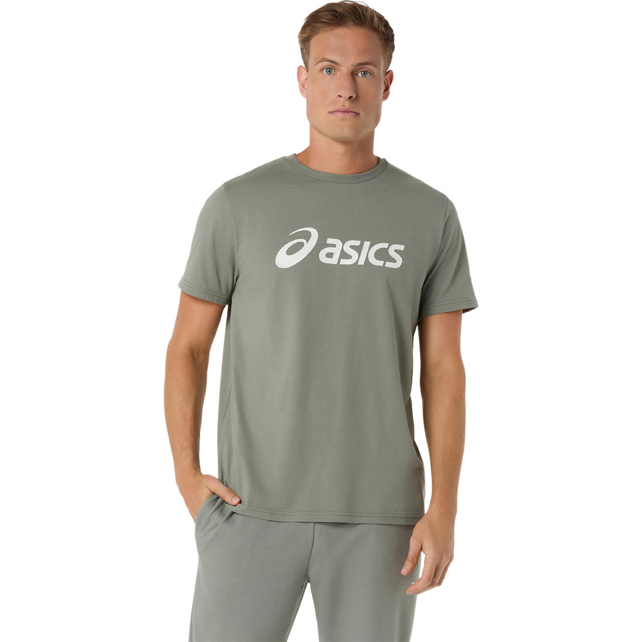 Polera ASICS Logo Tee - Manga corta - Masculino - Verde