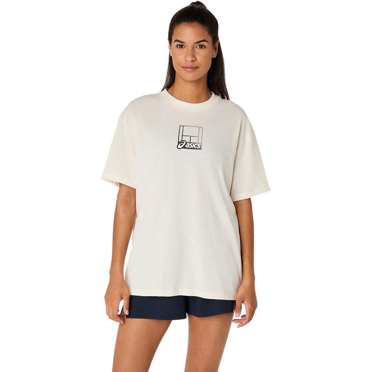 Polera ASICS Court Core Graphic Tee - Manga corta - Femenino - Beige