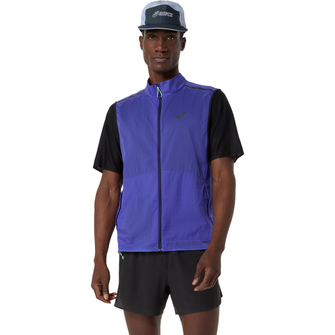Chaqueta ASICS Metarun Packable Gilet - Sin mangas - Masculino - Azul