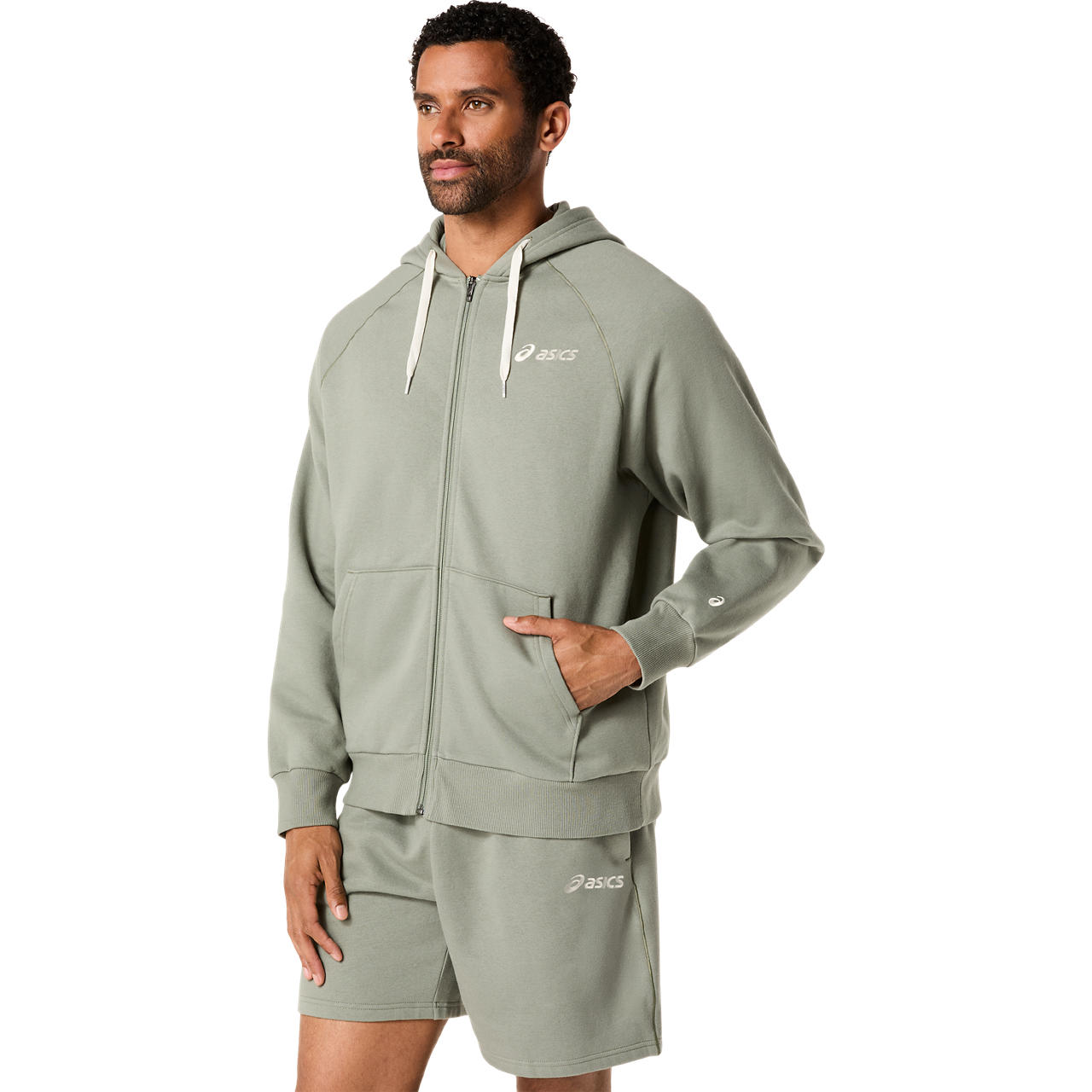 Imagen 2 del producto Polerón ASICS Logo Fleece Full Zip Hoodie - Masculino - Verde