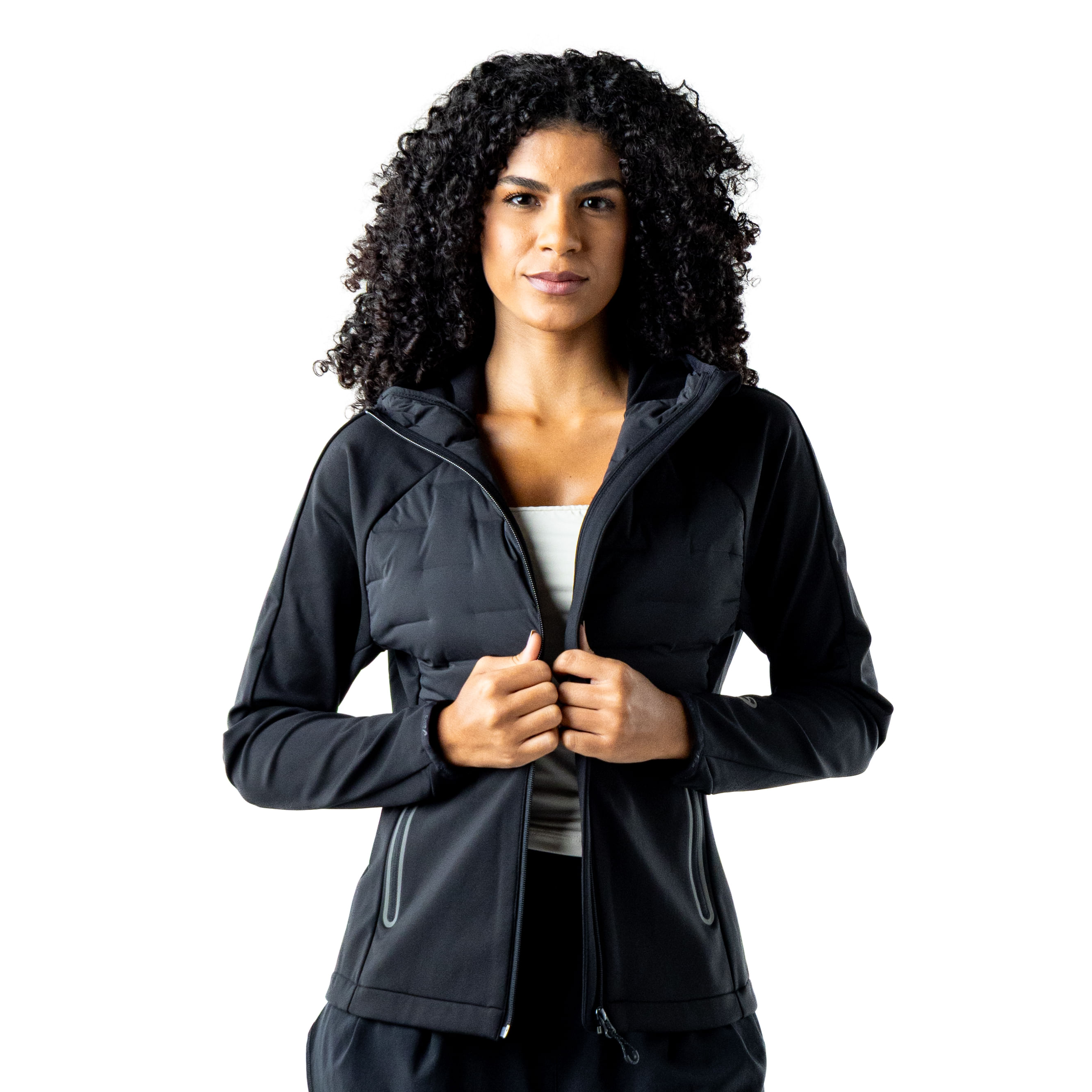 Chaqueta ASICS Hybrid Down Hood - Femenino - Negro