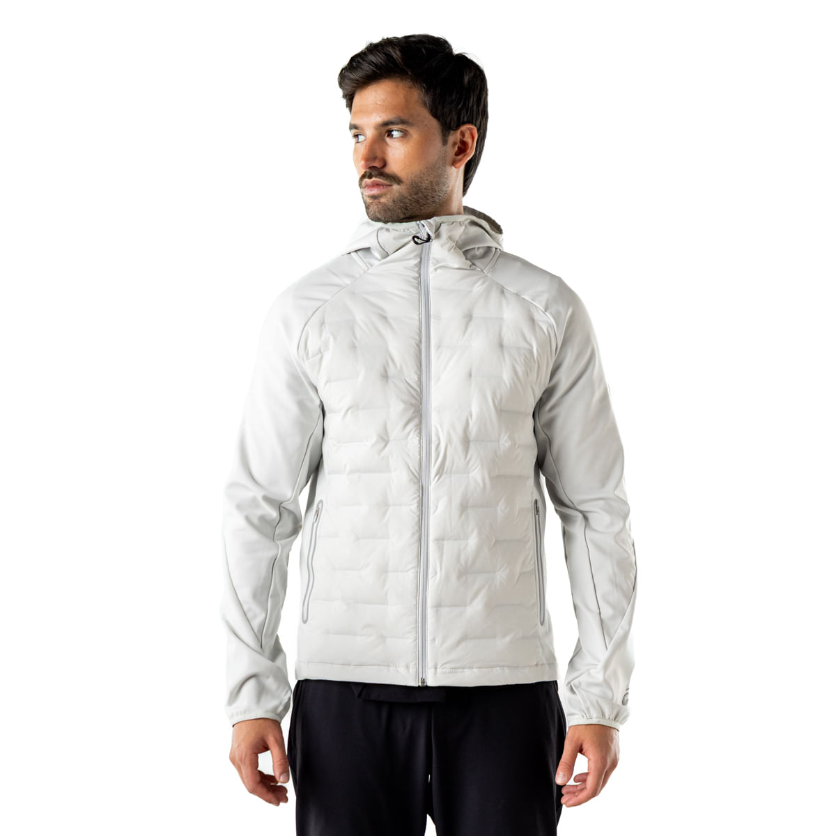 Chaqueta ASICS Hybrid Down Hood - Masculino - Blanco