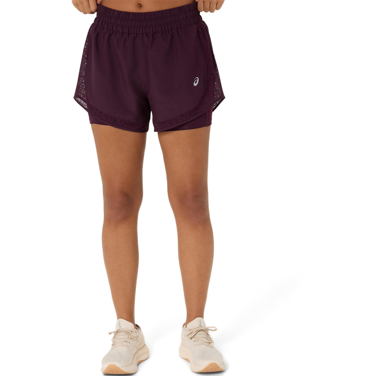 Short ASICS Nagino Run 2N1 Short - Femenino - Burdeo